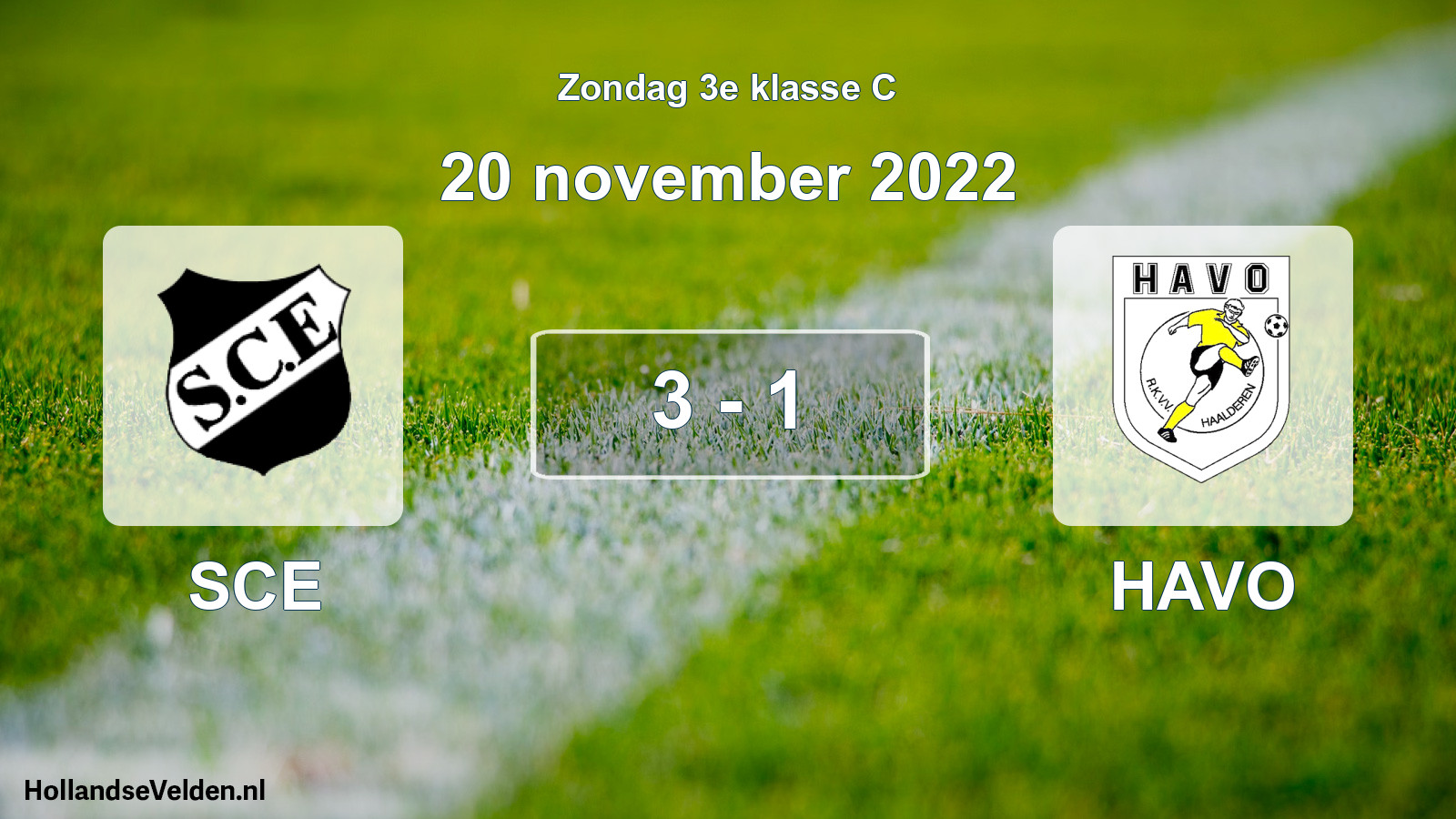 Total number of matches played: SCE - HAVO 3 - 1 (20 November 2022)