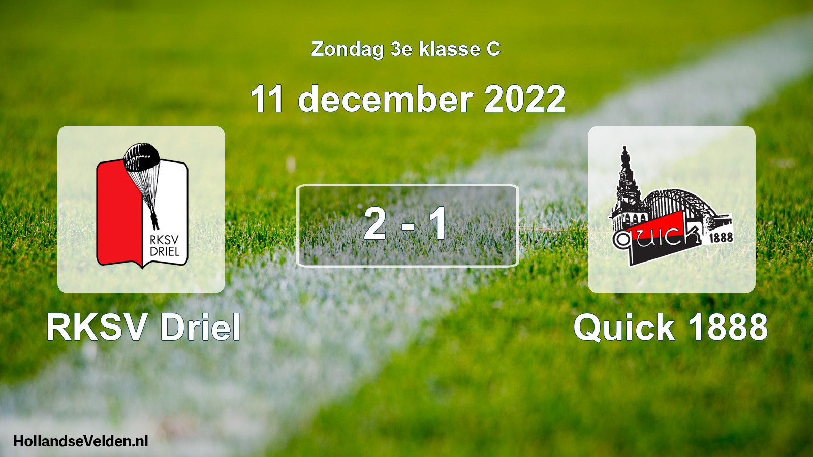 Total number of matches played: RKSV Driel - Quick 1888 2 - 1 (11 December 2022)