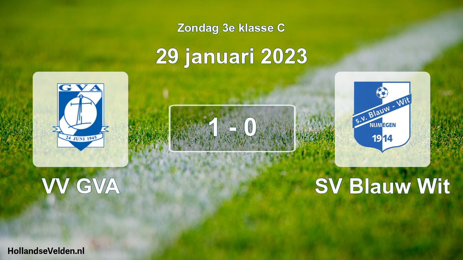 Total number of matches played: VV GVA - SV Blauw Wit 1 - 0 (29 January 2023)