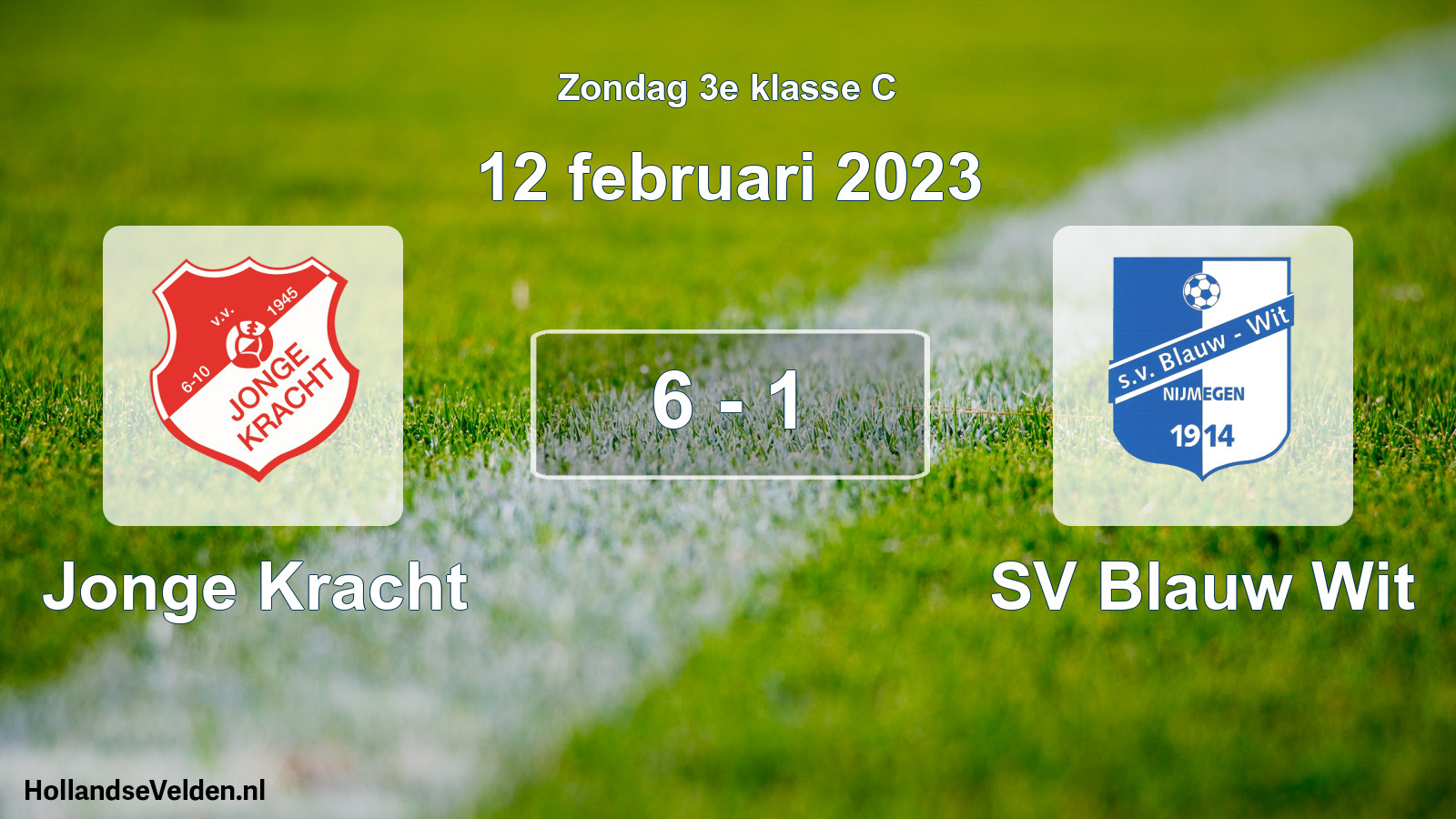Total number of matches played: Jonge Kracht - SV Blauw Wit 6 - 1 (12 February 2023)