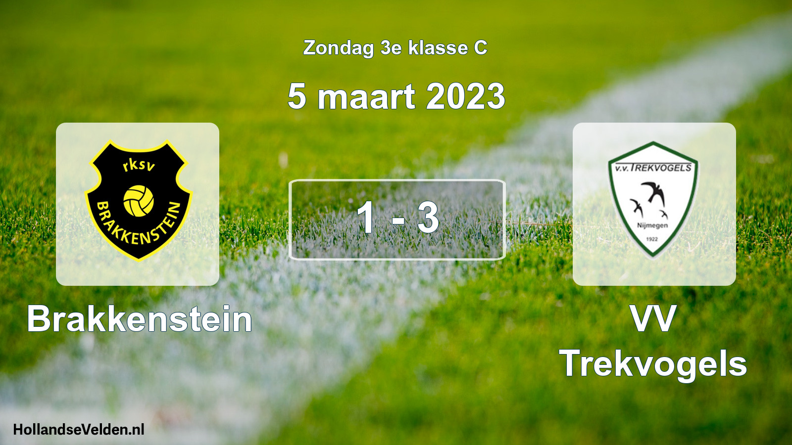 Total number of matches played: Brakkenstein - VV Trekvogels 1 - 3 (5 March 2023)