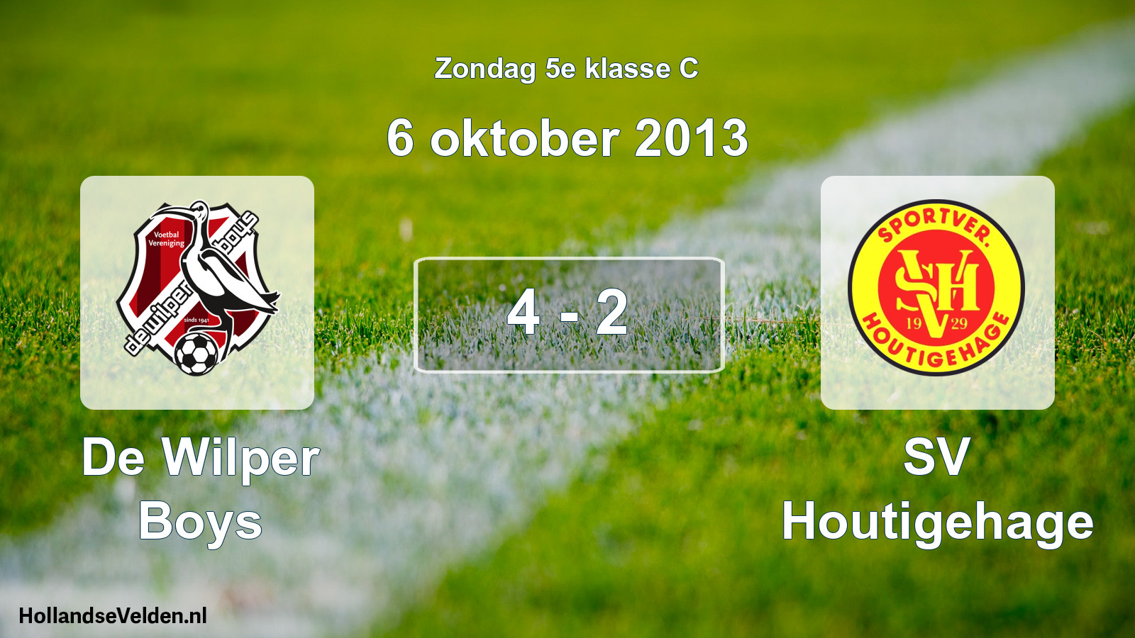 Total number of matches played: De Wilper Boys - SV Houtigehage 4 - 2 (6 October 2013)