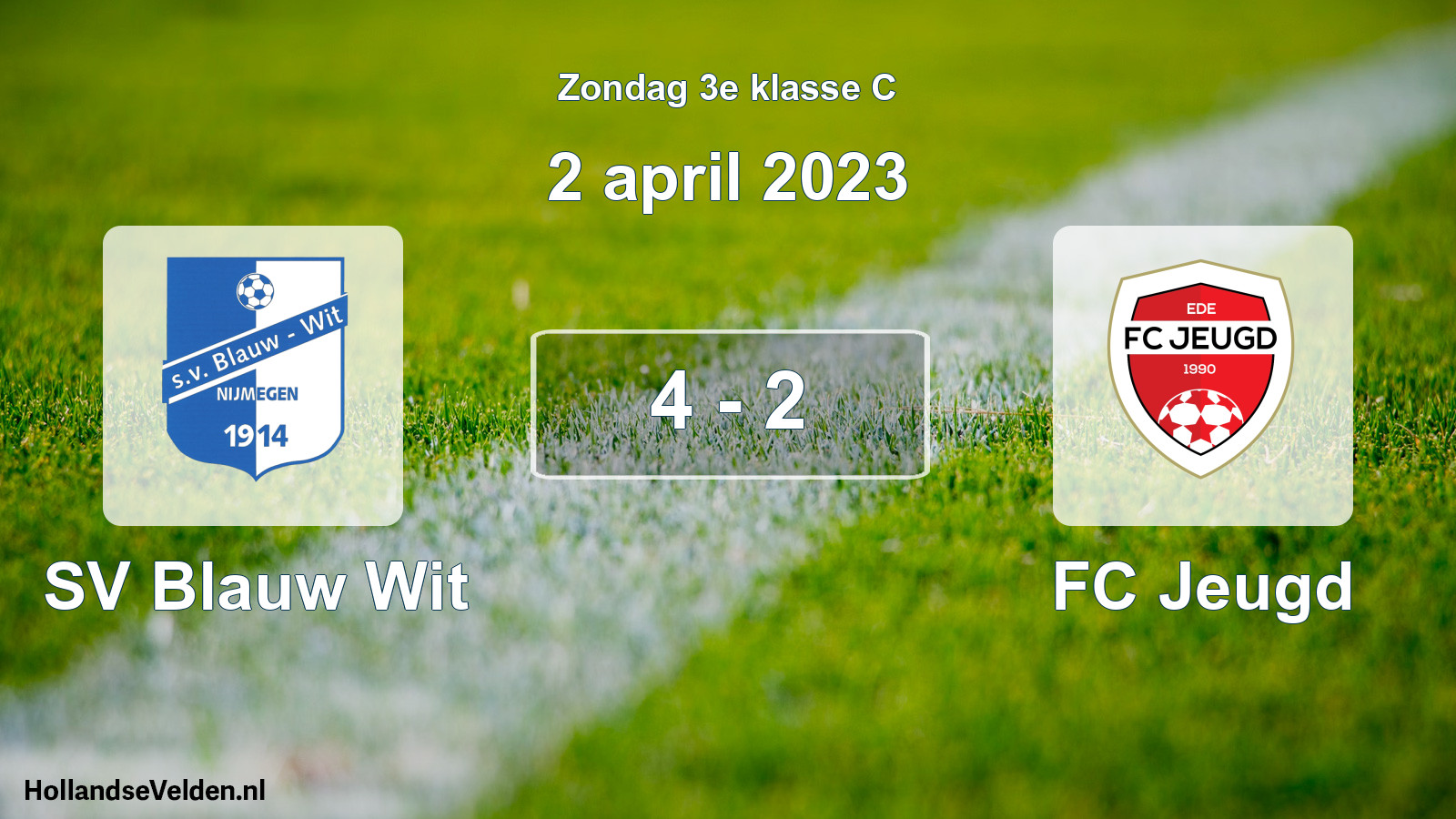 Total number of matches played: SV Blauw Wit - FC Jeugd 4 - 2 (2 April 2023)