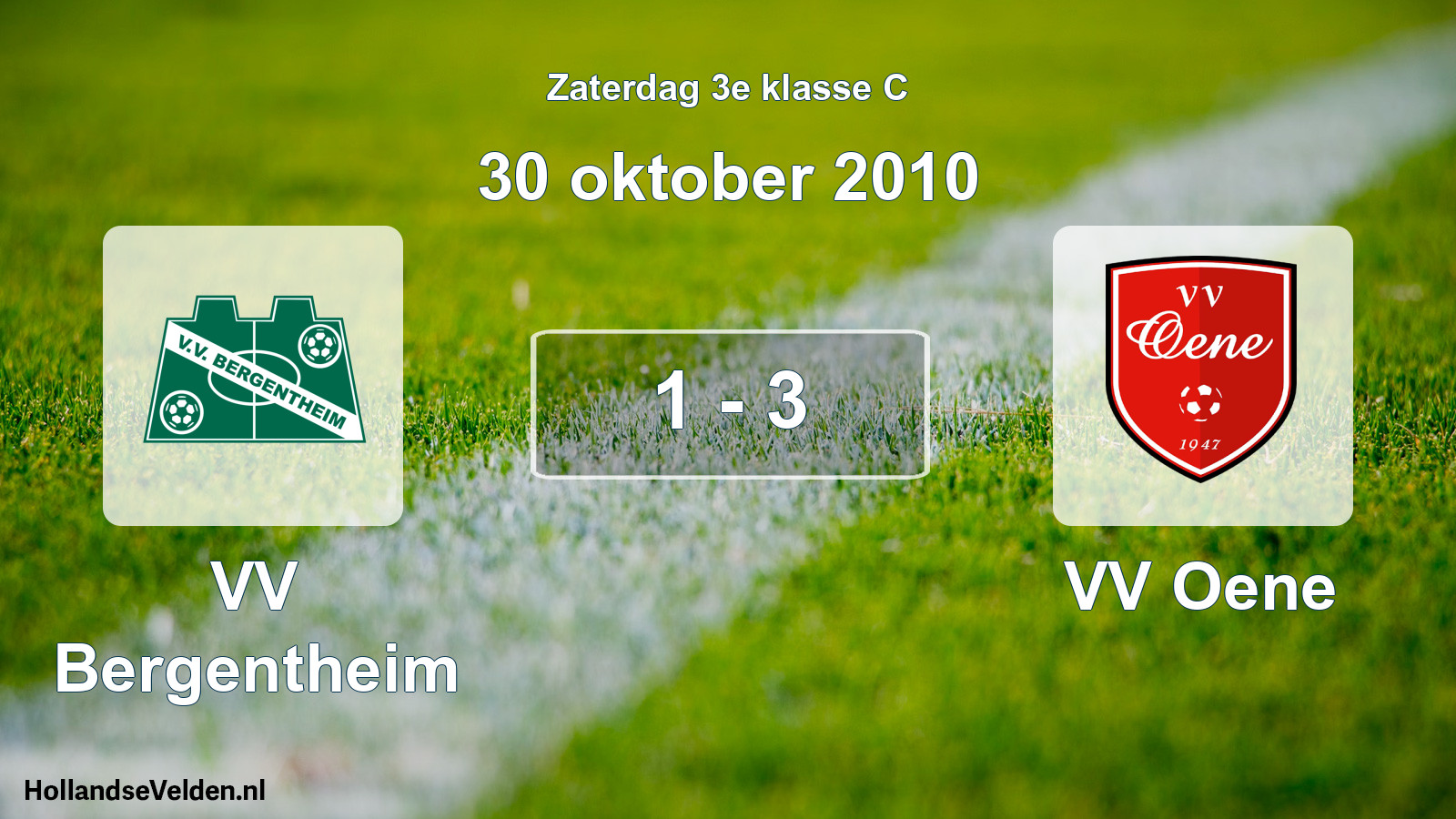 Total number of matches played: VV Bergentheim - VV Oene 1 - 3 (30 October 2010)