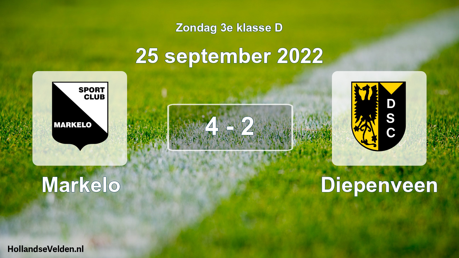 Total number of matches played: Markelo - Diepenveen 4 - 2 (25 September 2022)