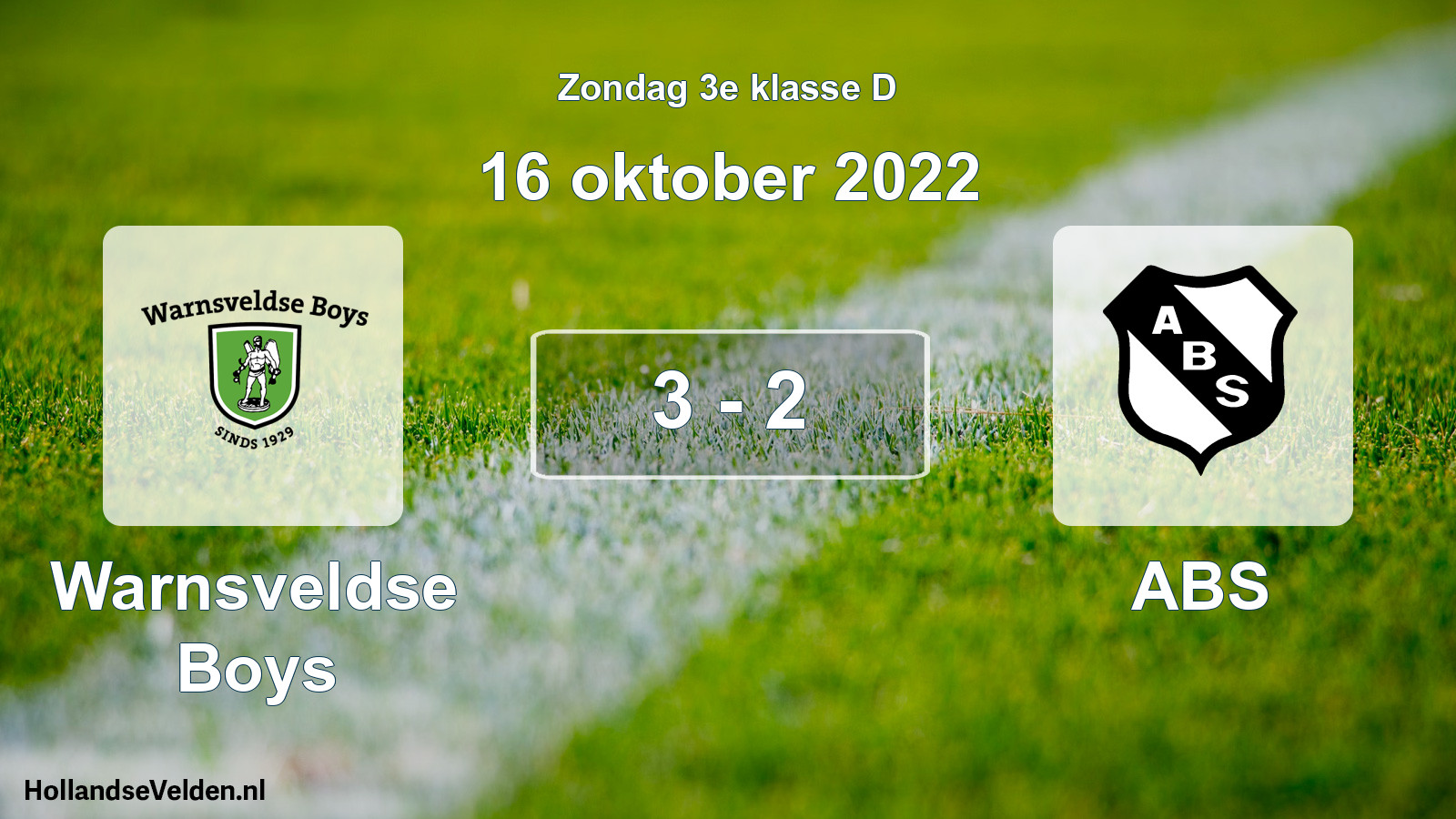 Total number of matches played: Warnsveldse Boys - ABS 3 - 2 (16 October 2022)