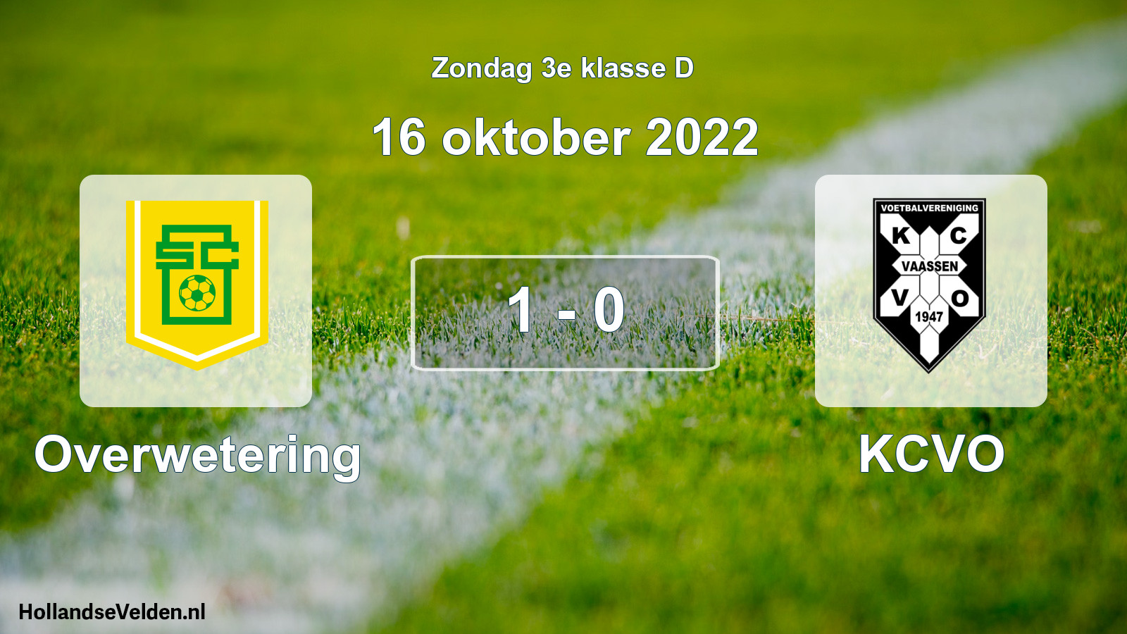 Total number of matches played: Overwetering - KCVO 1 - 0 (16 October 2022)