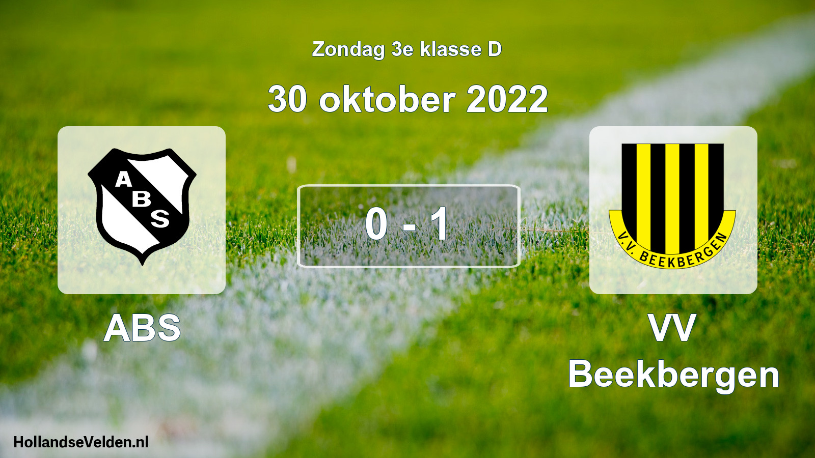 Total number of matches played: ABS - VV Beekbergen 0 - 1 (30 October 2022)