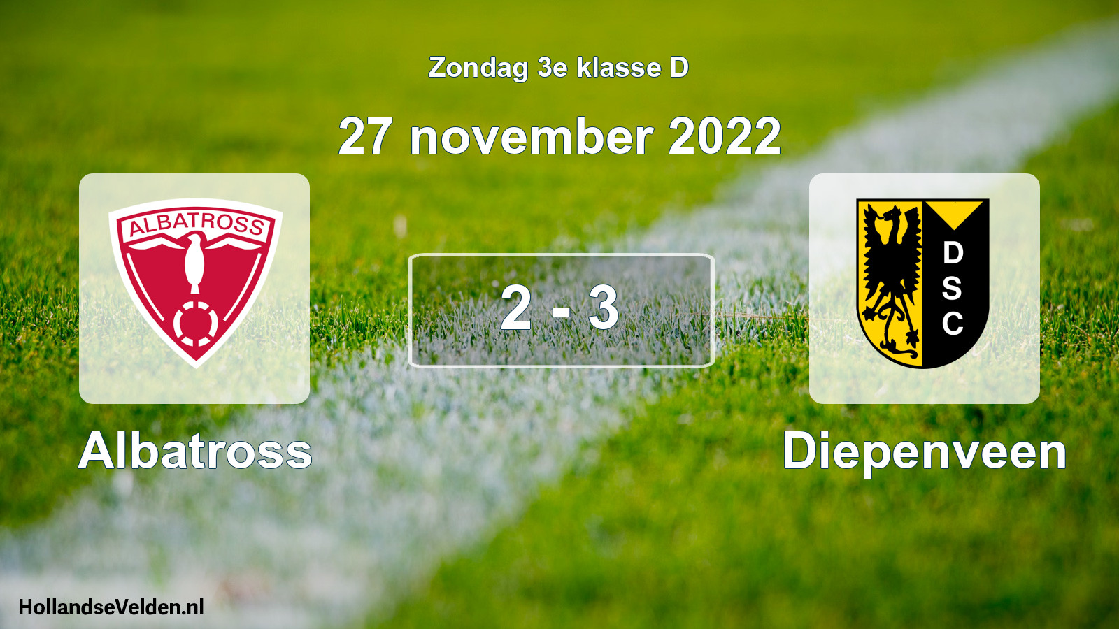 Total number of matches played: Albatross - Diepenveen 2 - 3 (27 November 2022)