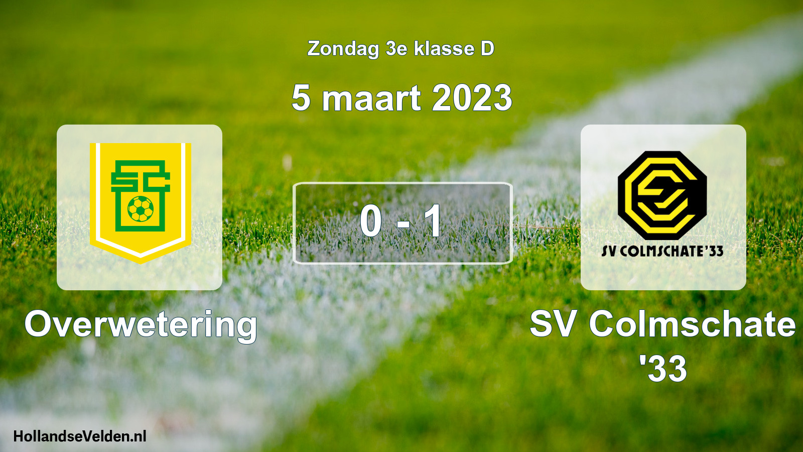 Total number of matches played: Overwetering - SV Colmschate '33 0 - 1 (5 March 2023)