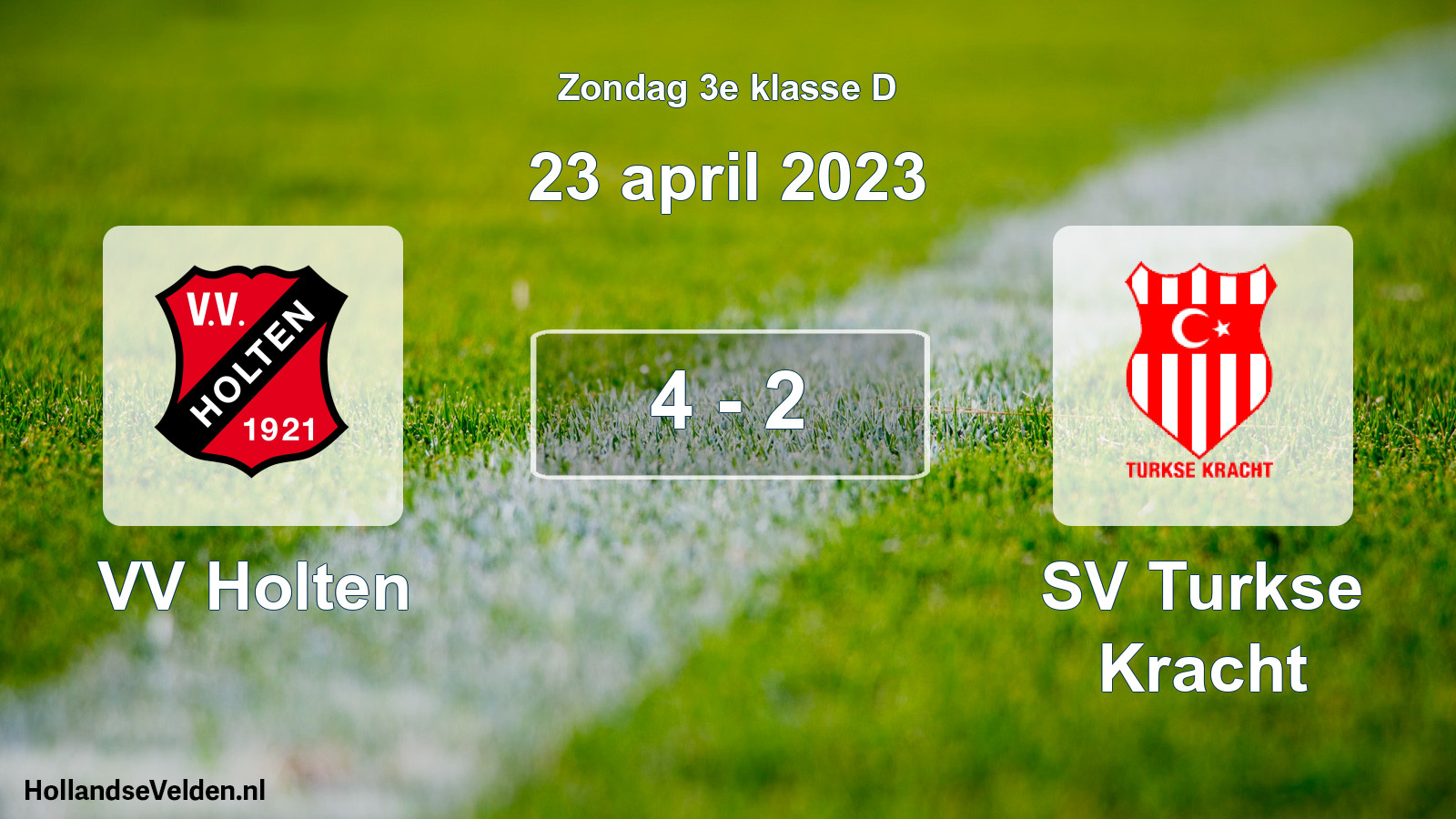 Total number of matches played: VV Holten - SV Turkse Kracht 4 - 2 (23 April 2023)
