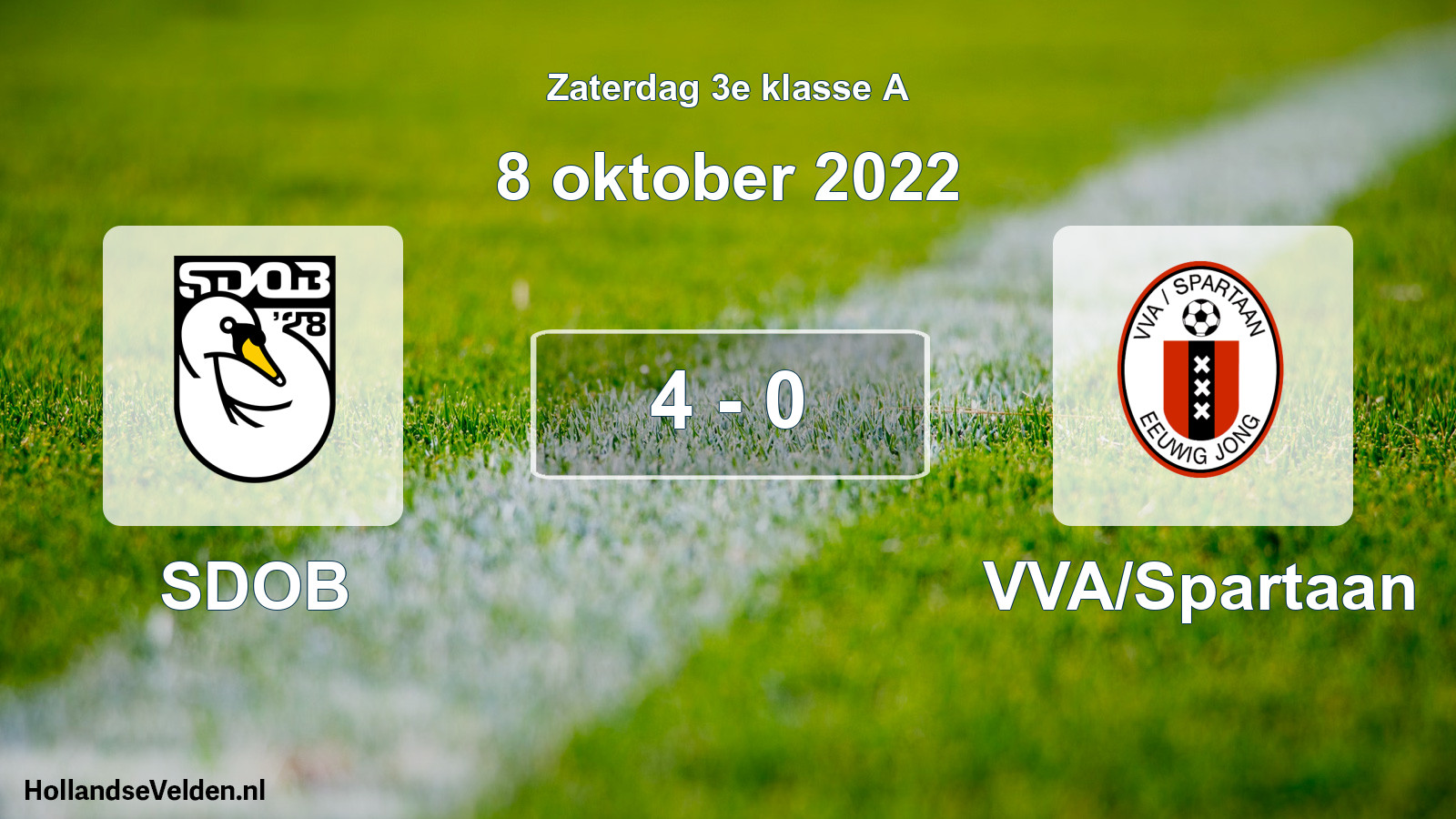 Total number of matches played: SDOB - VVA/Spartaan 4 - 0 (8 October 2022)