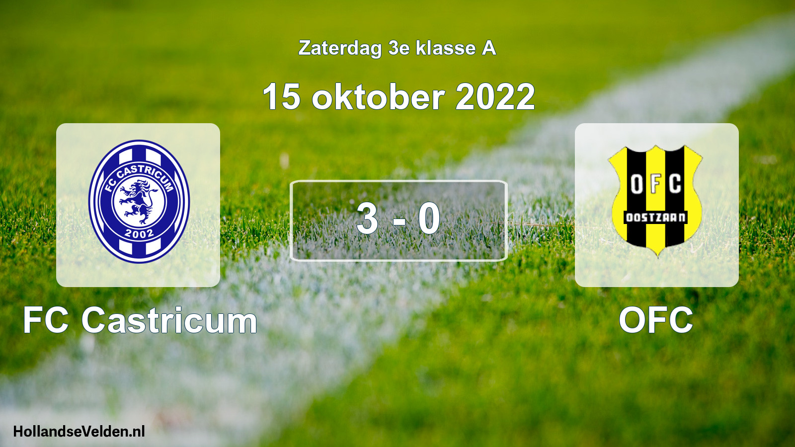 Total number of matches played: FC Castricum - OFC 3 - 0 (15 October 2022)