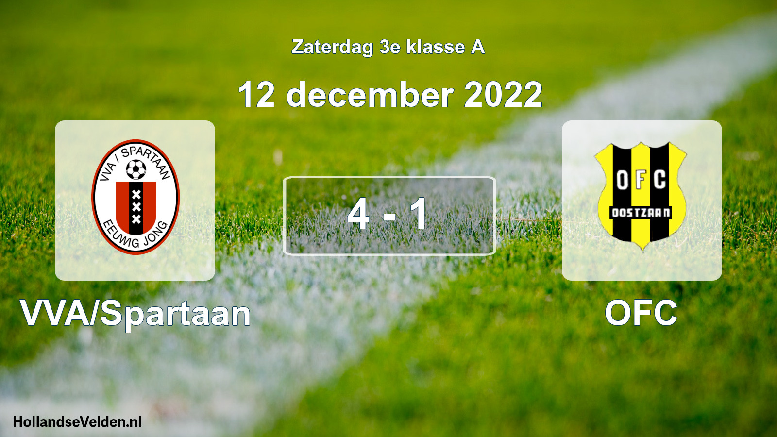Total number of matches played: VVA/Spartaan - OFC 4 - 1 (12 December 2022)