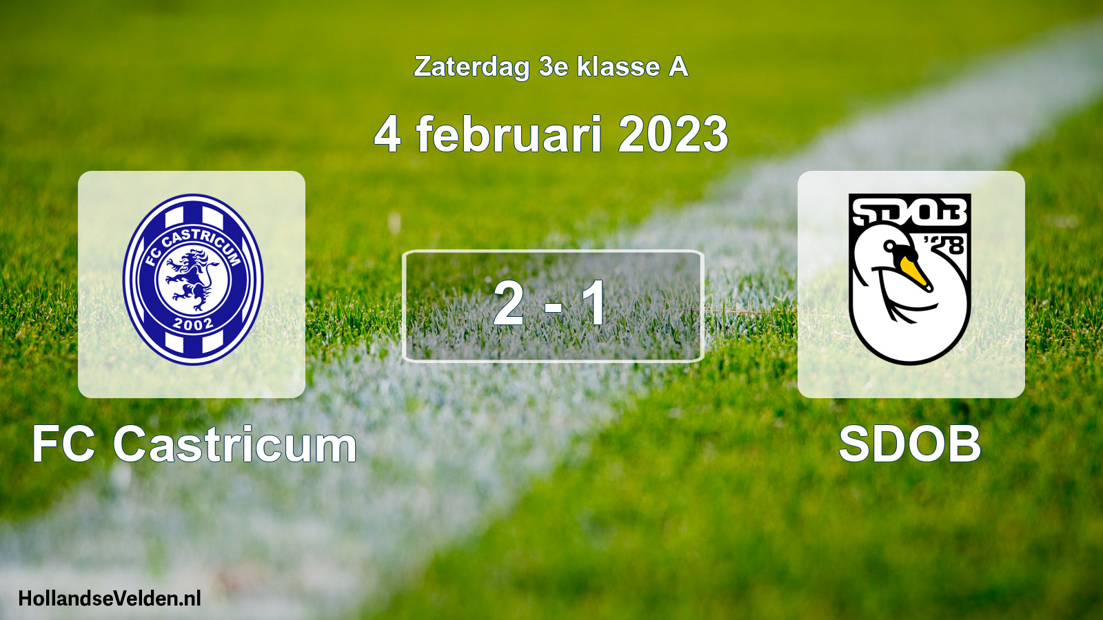 Total number of matches played: FC Castricum - SDOB 2 - 1 (4 February 2023)