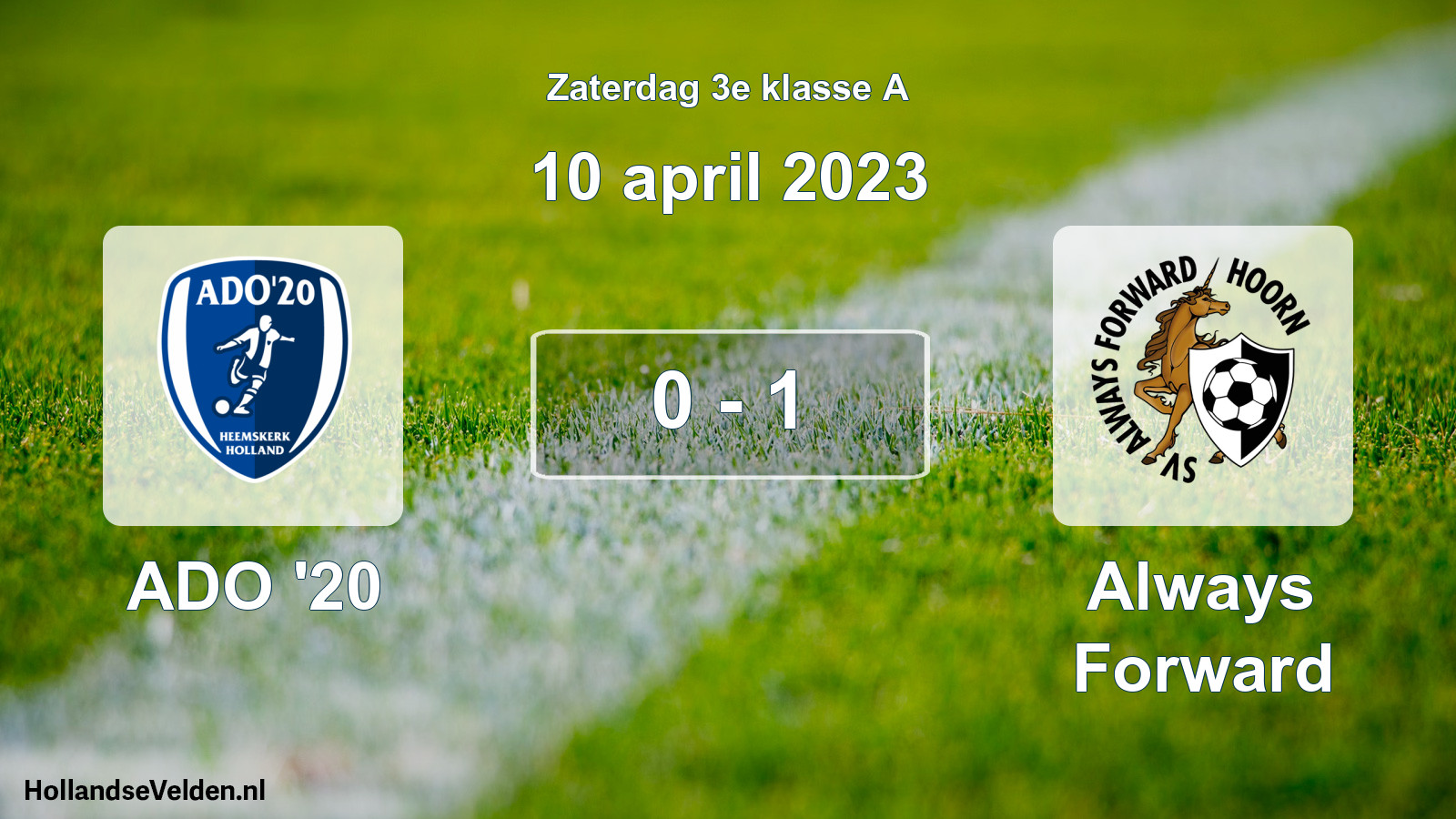 Total number of matches played: ADO '20 - Always Forward 0 - 1 (10 April 2023)