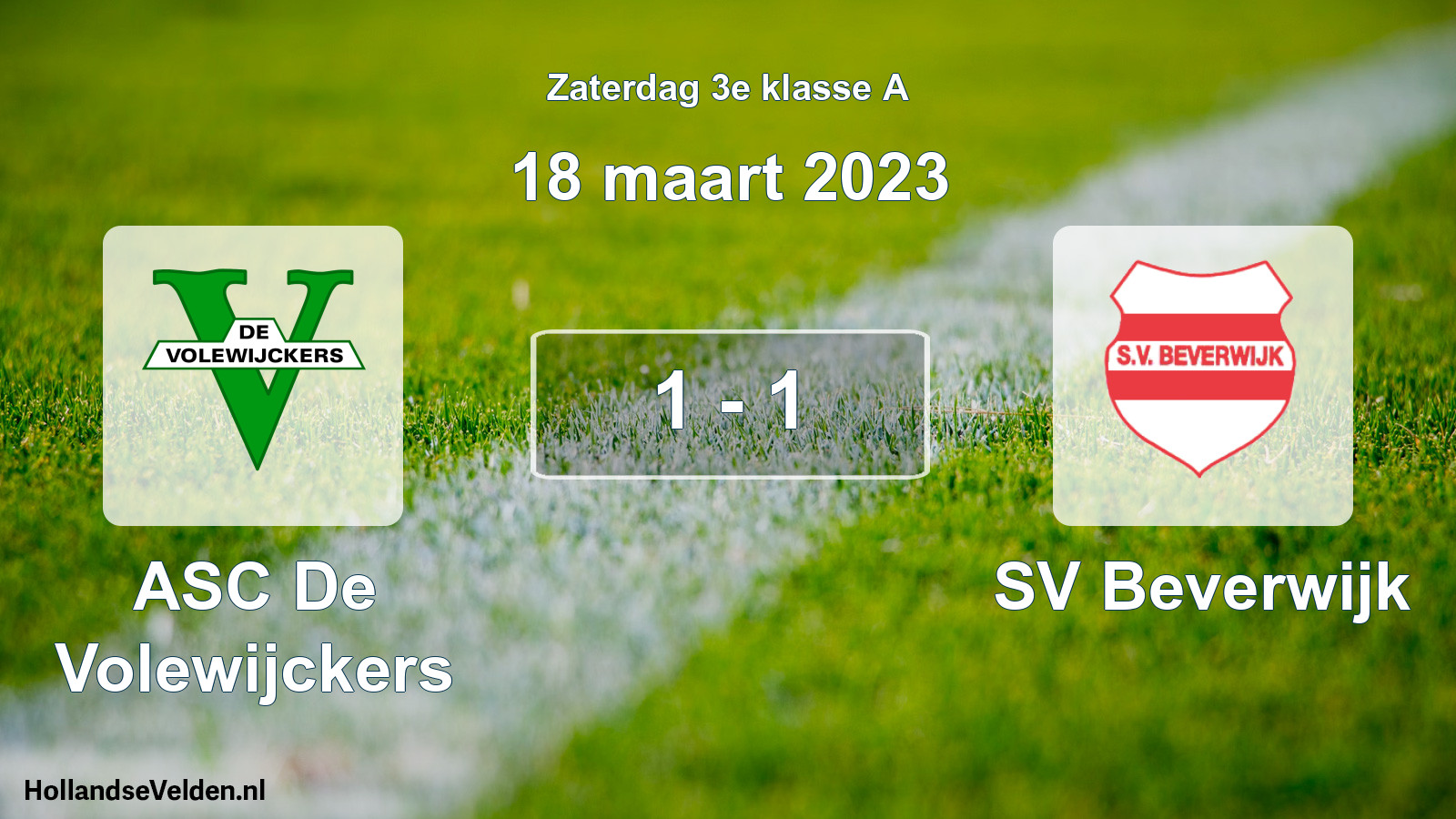 Total number of matches played: ASC De Volewijckers - SV Beverwijk 1 - 1 (18 March 2023)