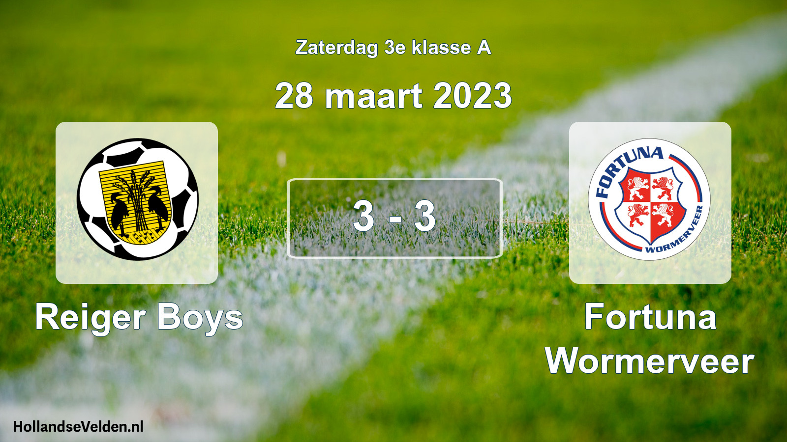 Total number of matches played: Reiger Boys - Fortuna Wormerveer 3 - 3 (28 March 2023)