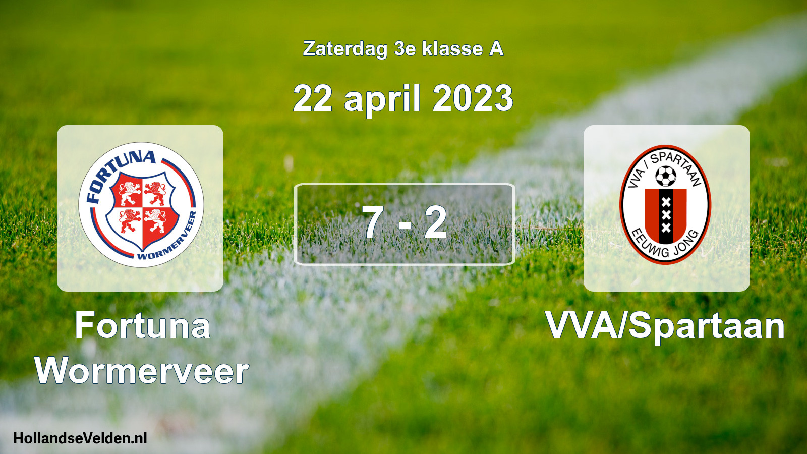 Total number of matches played: Fortuna Wormerveer - VVA/Spartaan 7 - 2 (22 April 2023)