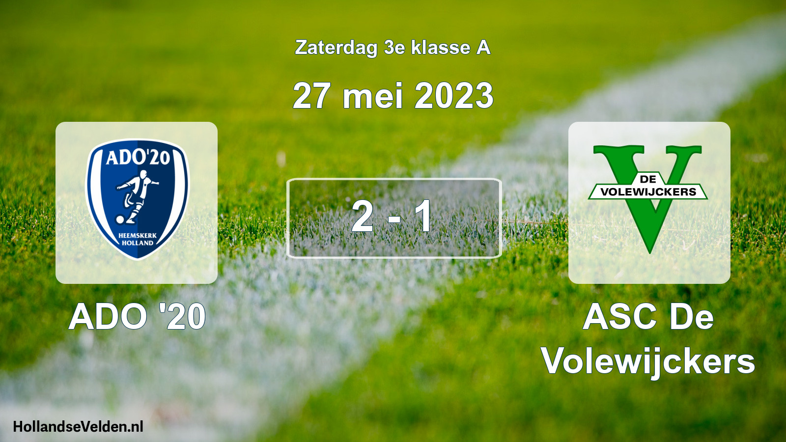 Total number of matches played: ADO '20 - ASC De Volewijckers 2 - 1 (27 May 2023)