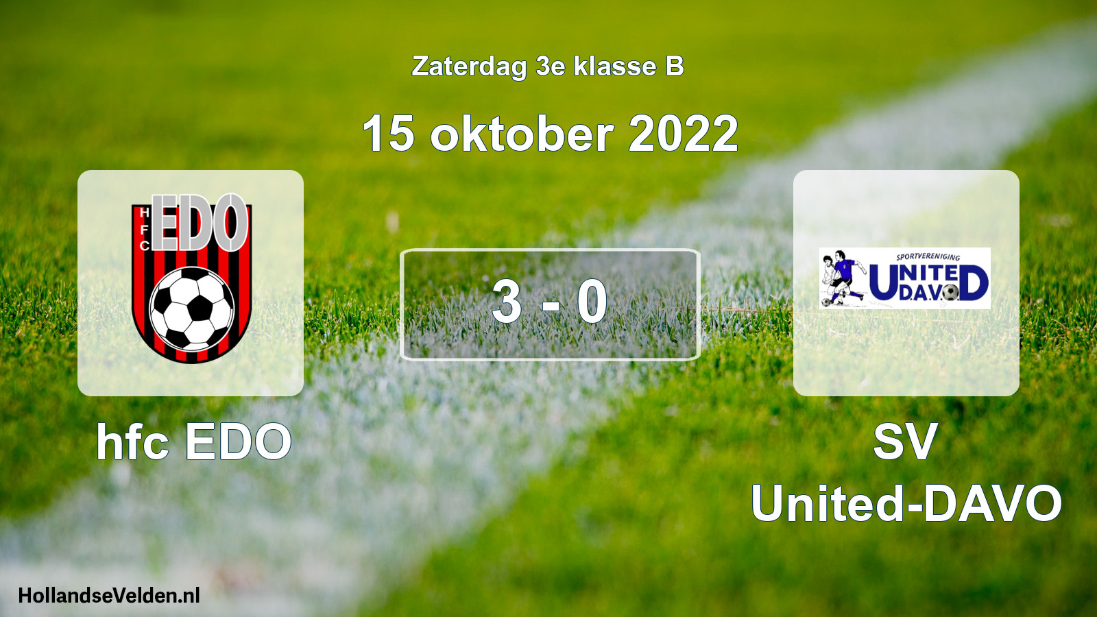 Total number of matches played: hfc EDO - SV United-DAVO 3 - 0 (15 October 2022)