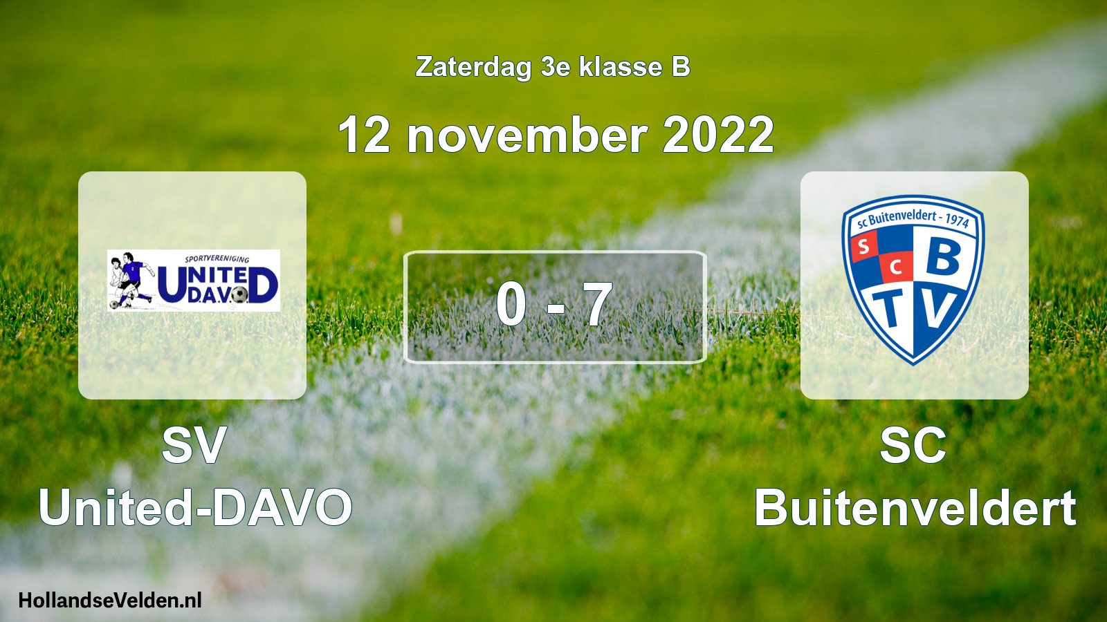Total number of matches played: SV United-DAVO - SC Buitenveldert 0 - 7 (12 November 2022)
