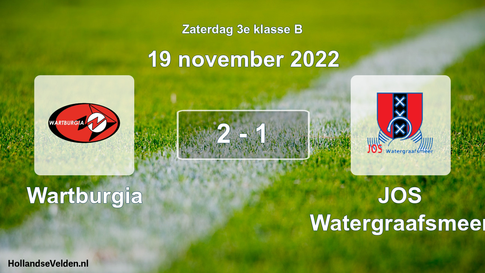 Total number of matches played: Wartburgia - JOS Watergraafsmeer 2 - 1 (19 November 2022)