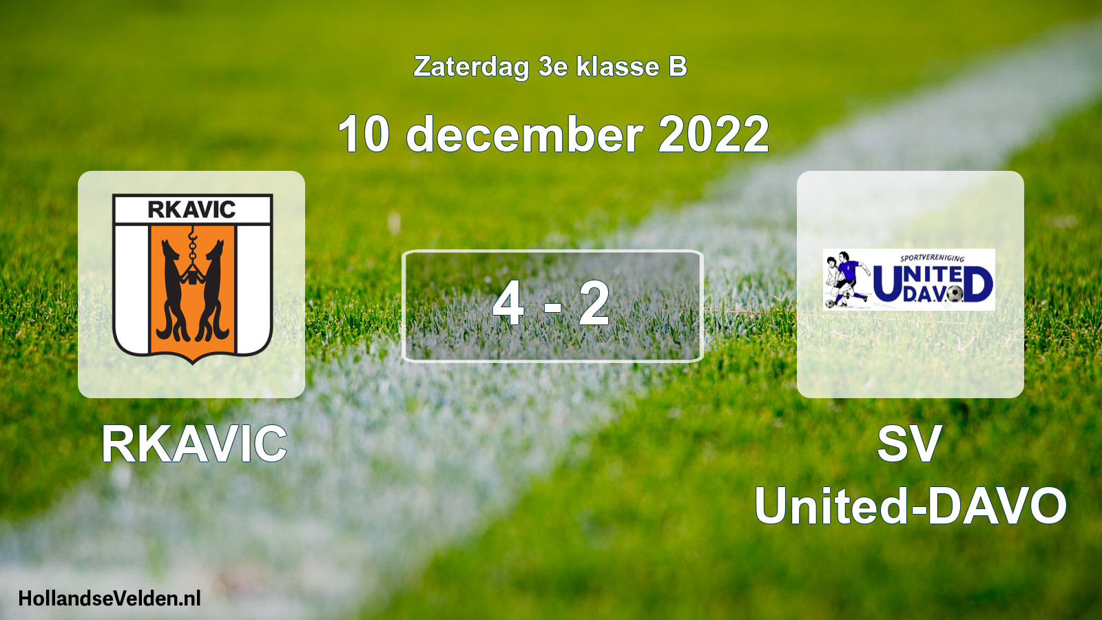 Total number of matches played: RKAVIC - SV United-DAVO 4 - 2 (10 December 2022)