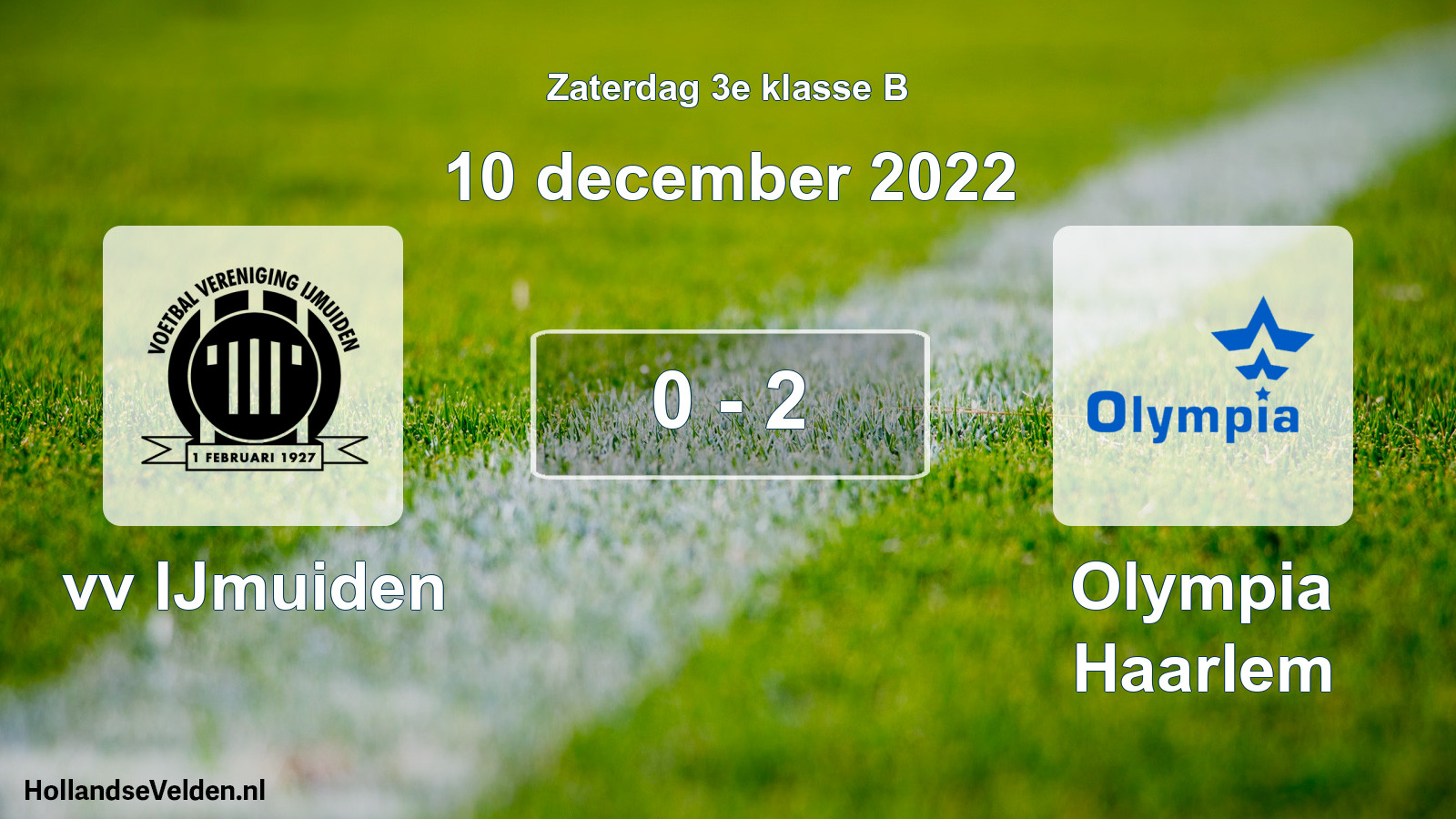 Total number of matches played: vv IJmuiden - Olympia Haarlem 0 - 2 (10 December 2022)