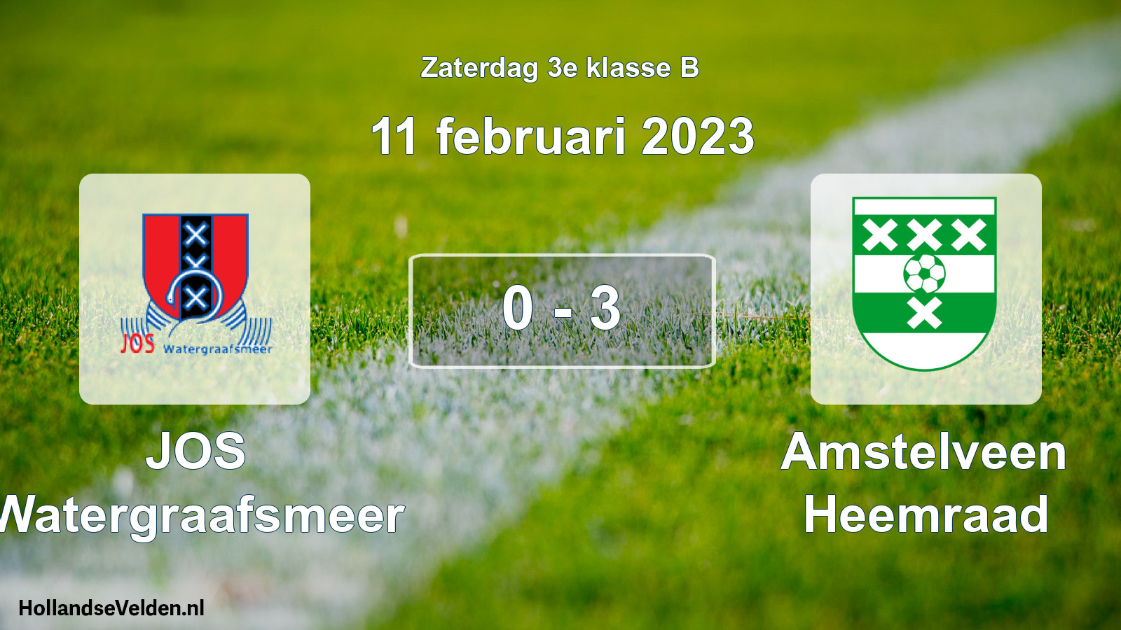 Total number of matches played: JOS Watergraafsmeer - Amstelveen Heemraad 0 - 3 (11 February 2023)