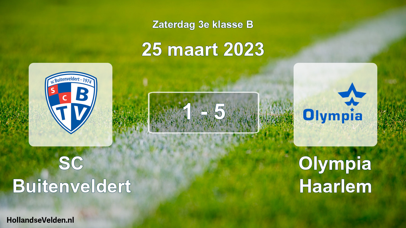 Total number of matches played: SC Buitenveldert - Olympia Haarlem 1 - 5 (25 March 2023)
