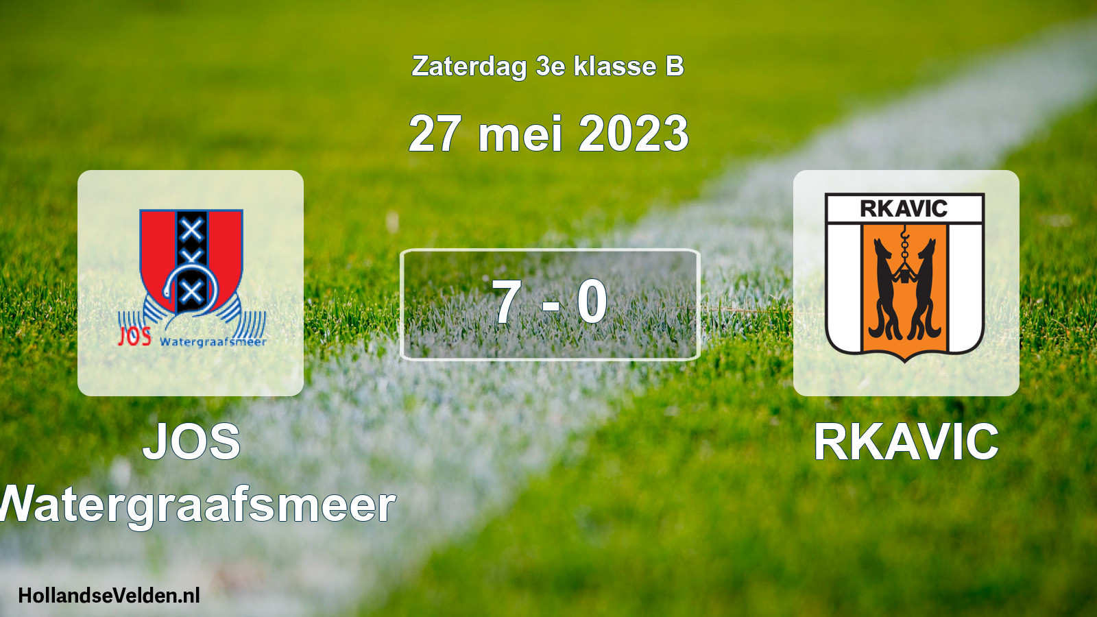 Total number of matches played: JOS Watergraafsmeer - RKAVIC 7 - 0 (27 May 2023)
