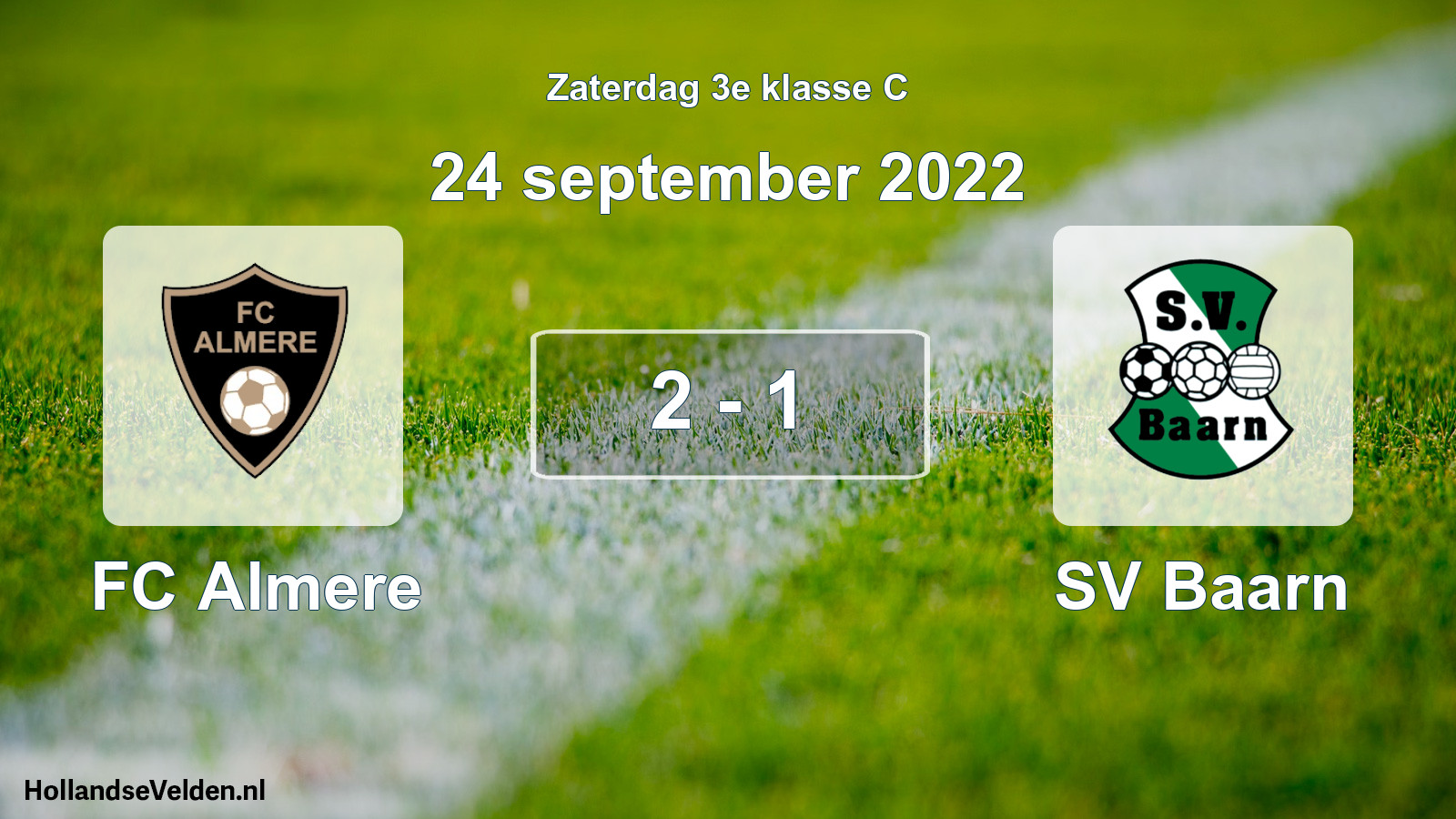 Total number of matches played: FC Almere - SV Baarn 2 - 1 (24 September 2022)