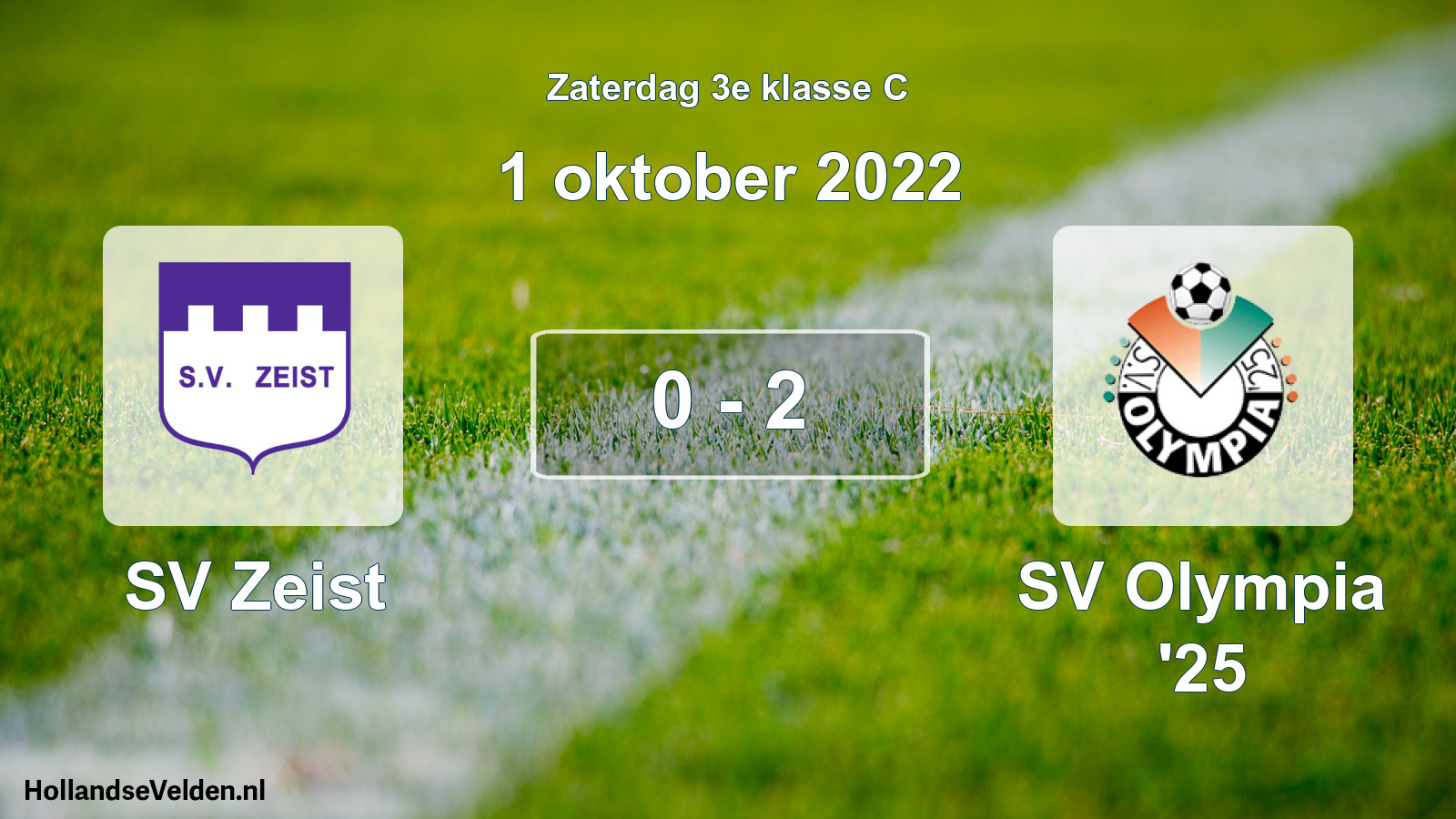Total number of matches played: SV Zeist - SV Olympia '25 0 - 2 (1 October 2022)