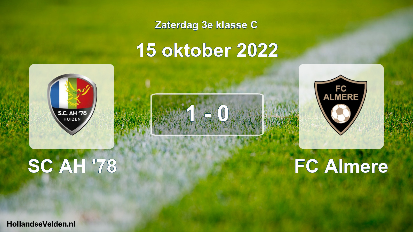 Total number of matches played: SC AH '78 - FC Almere 1 - 0 (15 October 2022)