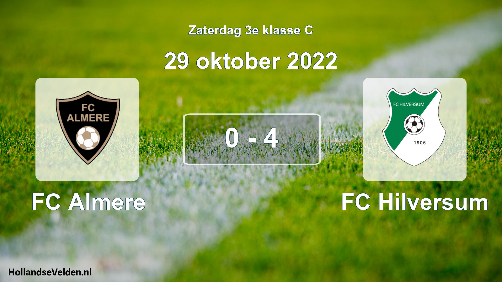 Total number of matches played: FC Almere - FC Hilversum 0 - 4 (29 October 2022)