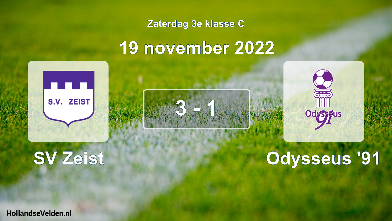 Total number of matches played: SV Zeist - Odysseus '91 3 - 1 (19 November 2022)