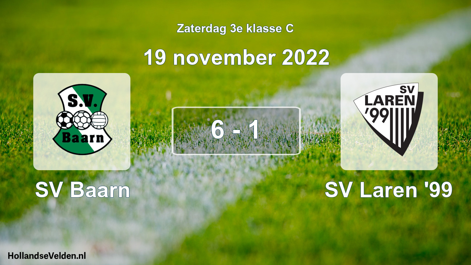 Total number of matches played: SV Baarn - SV Laren '99 6 - 1 (19 November 2022)