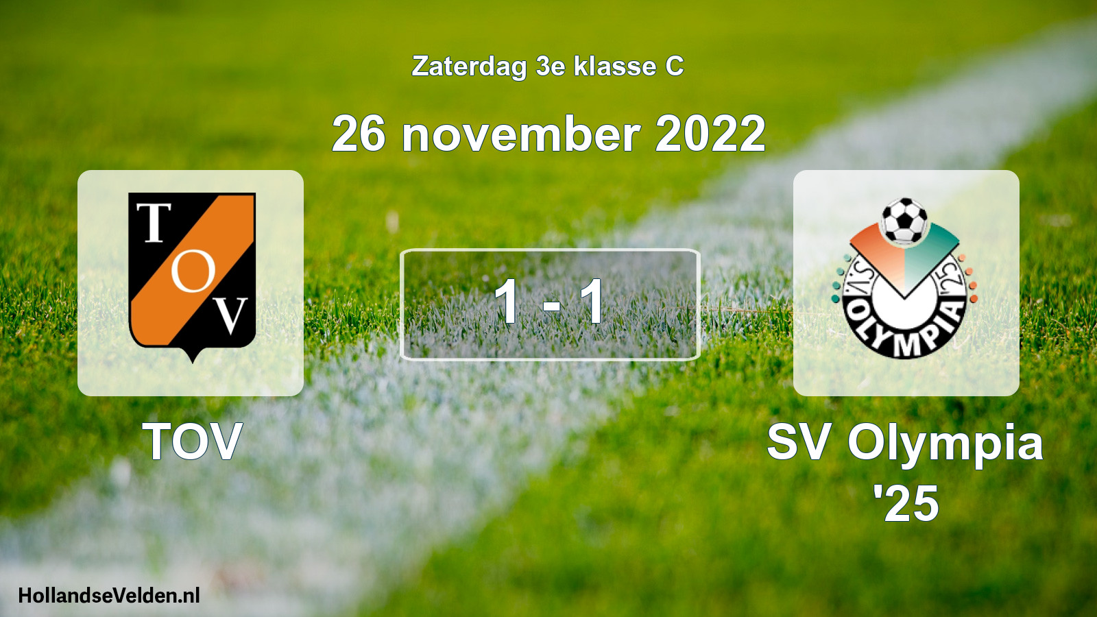 Total number of matches played: TOV - SV Olympia '25 1 - 1 (26 November 2022)