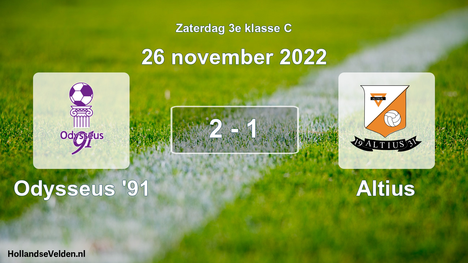 Total number of matches played: Odysseus '91 - Altius 2 - 1 (26 November 2022)