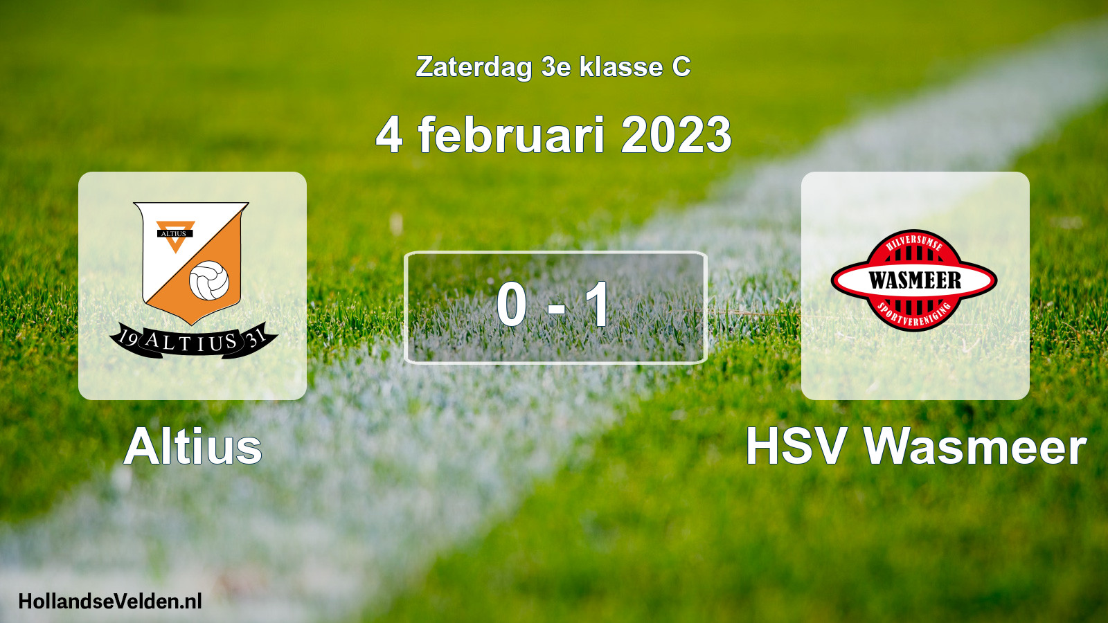 Total number of matches played: Altius - HSV Wasmeer 0 - 1 (4 February 2023)