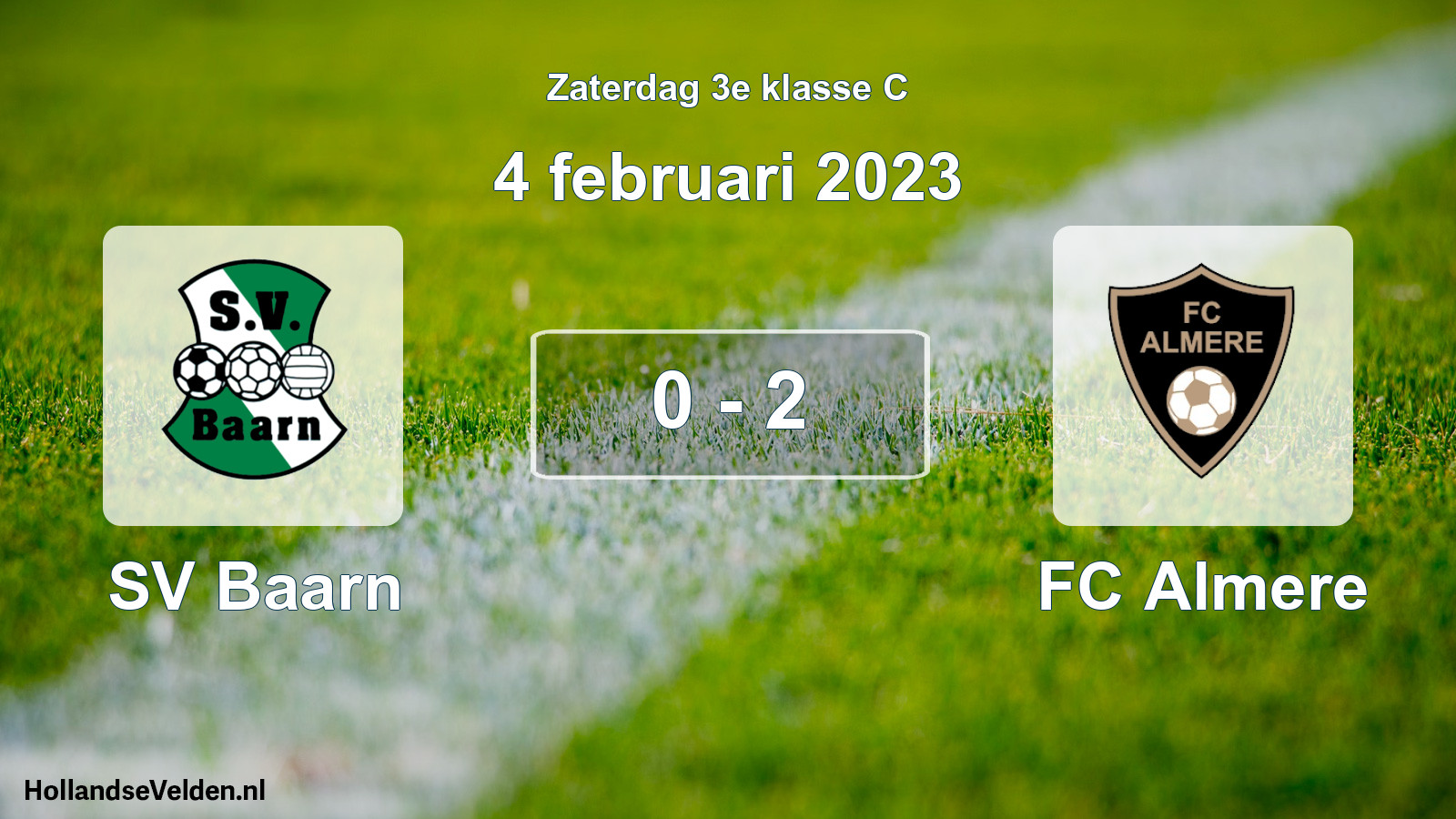 Total number of matches played: SV Baarn - FC Almere 0 - 2 (4 February 2023)