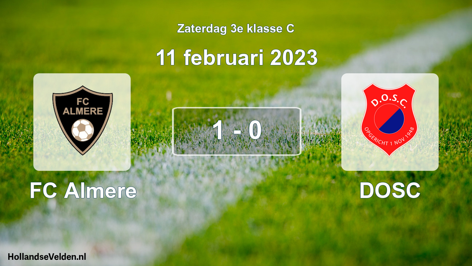 Total number of matches played: FC Almere - DOSC 1 - 0 (11 February 2023)