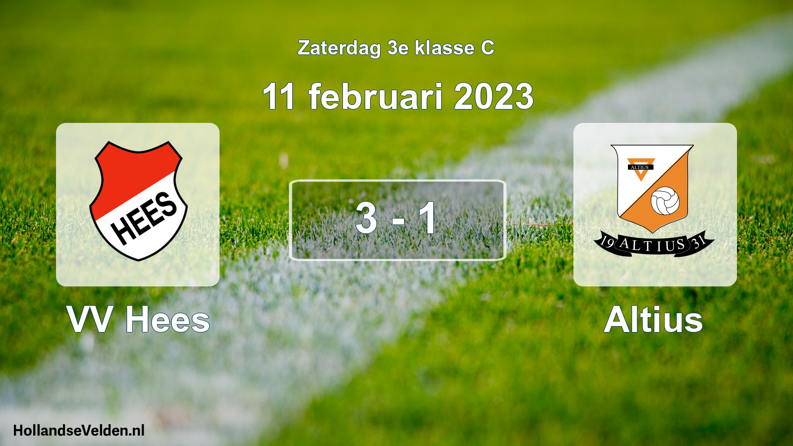 Total number of matches played: VV Hees - Altius 3 - 1 (11 February 2023)