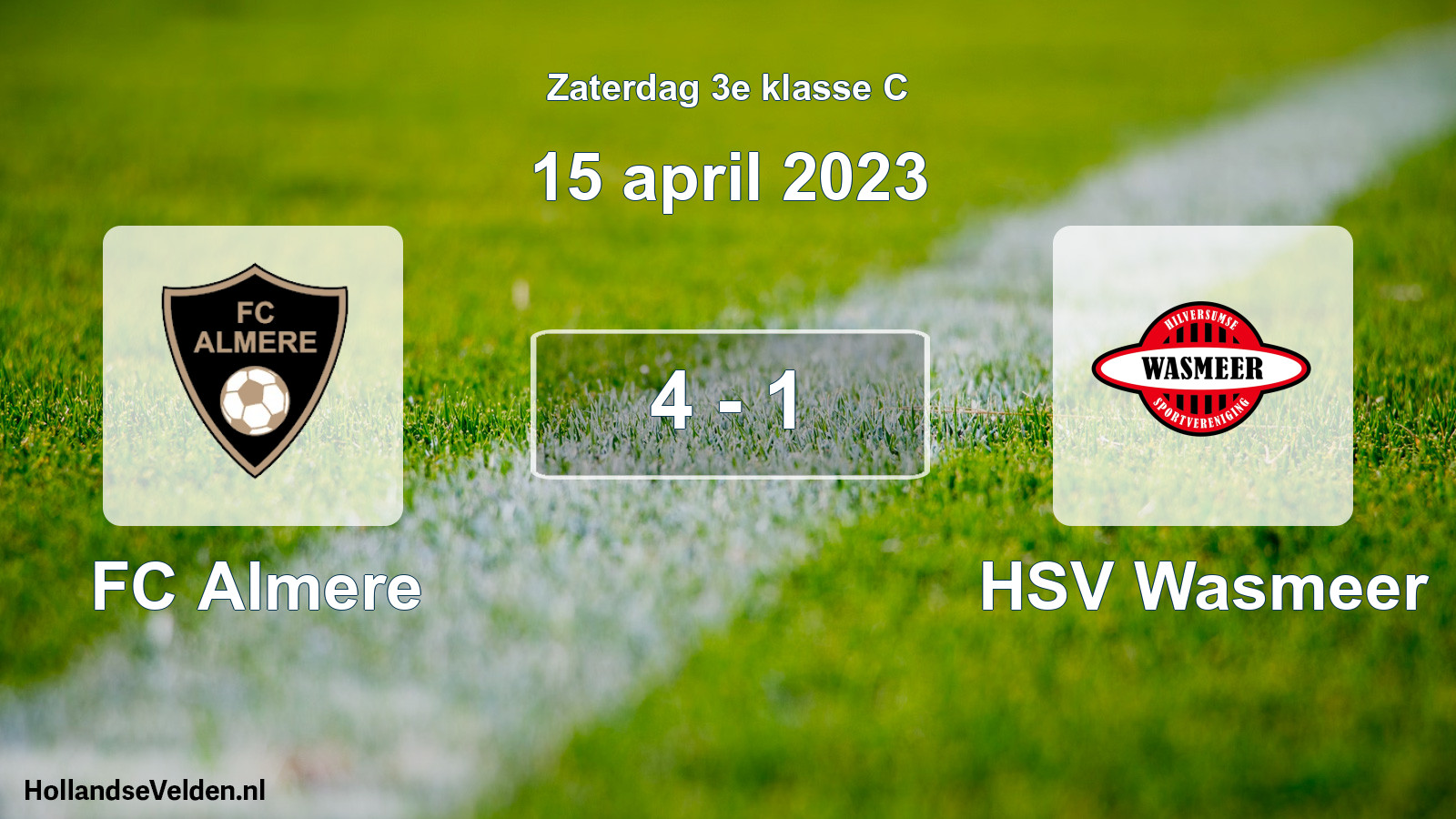 Total number of matches played: FC Almere - HSV Wasmeer 4 - 1 (15 April 2023)