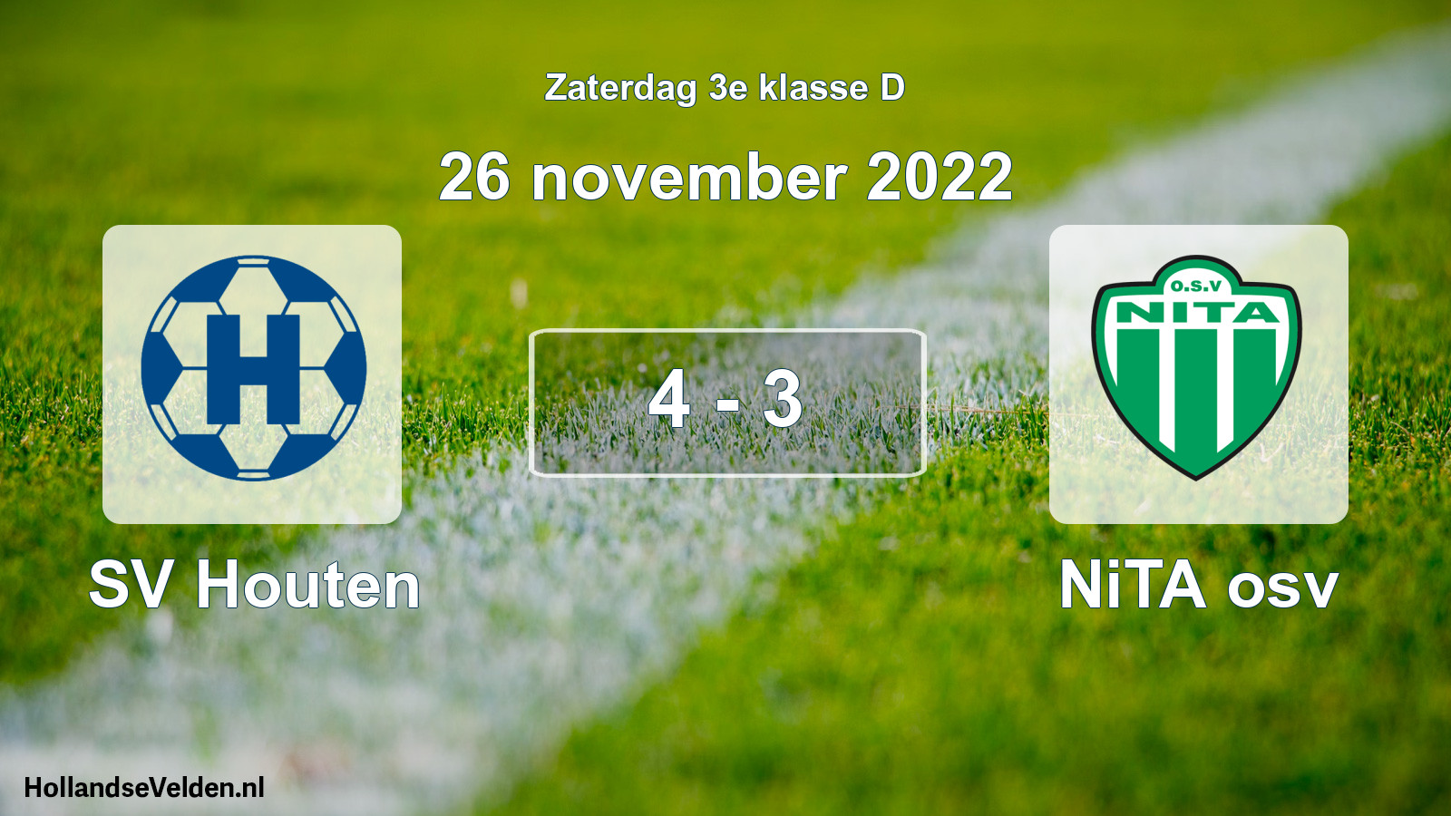 Total number of matches played: SV Houten - NiTA osv 4 - 3 (26 November 2022)