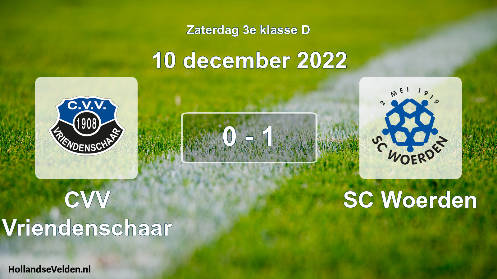 Total number of matches played: CVV Vriendenschaar - SC Woerden 0 - 1 (10 December 2022)