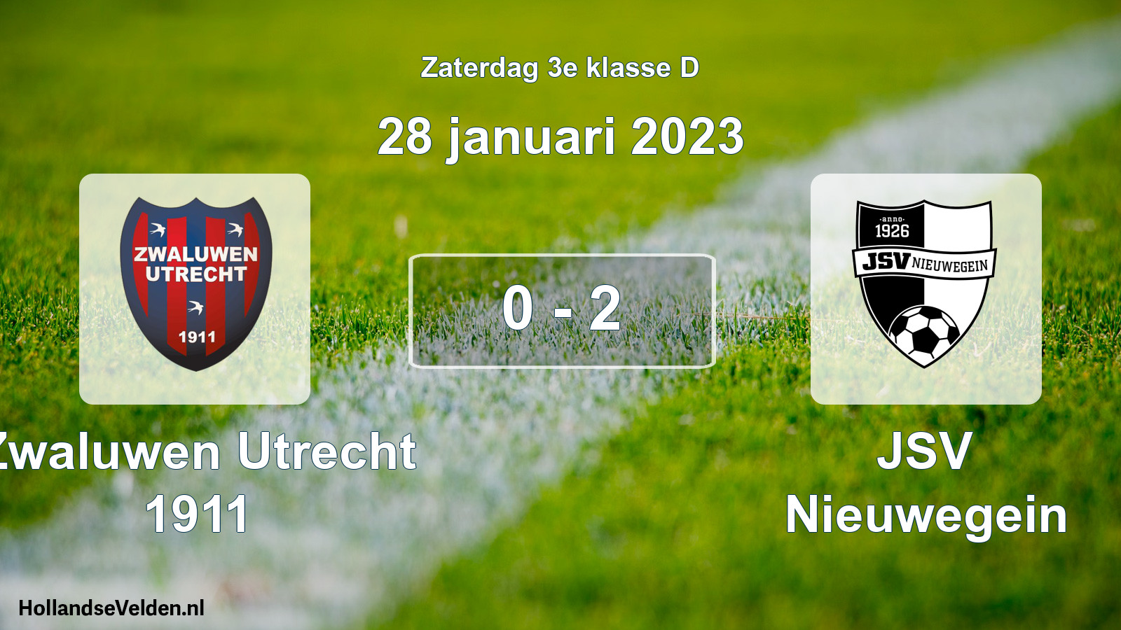 Total number of matches played: Zwaluwen Utrecht 1911 - JSV Nieuwegein 0 - 2 (28 January 2023)