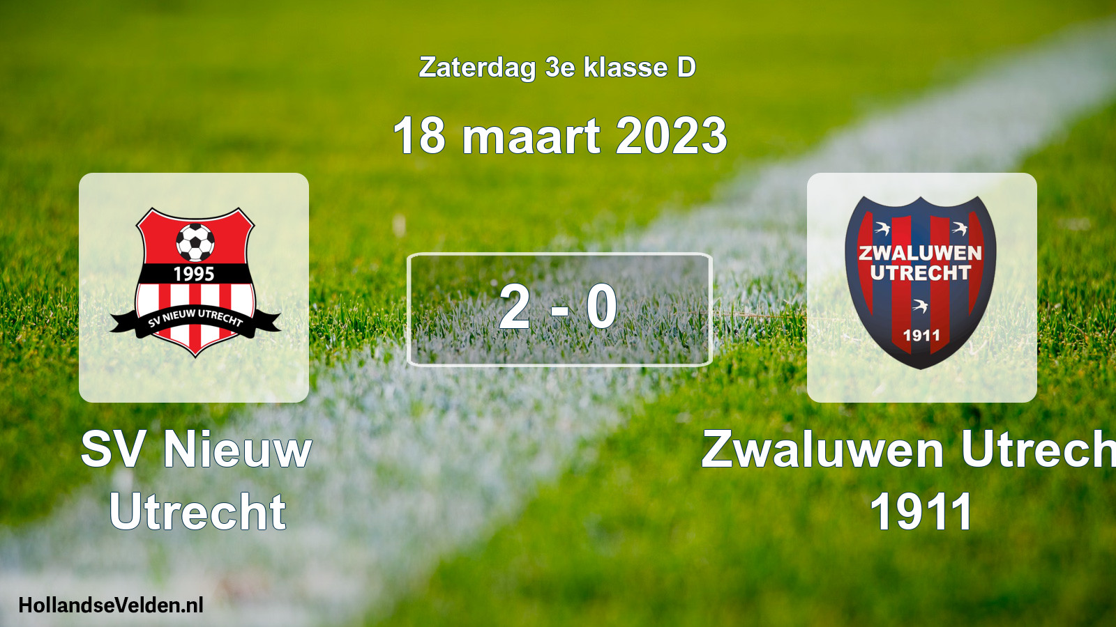 Total number of matches played: SV Nieuw Utrecht - Zwaluwen Utrecht 1911 2 - 0 (18 March 2023)