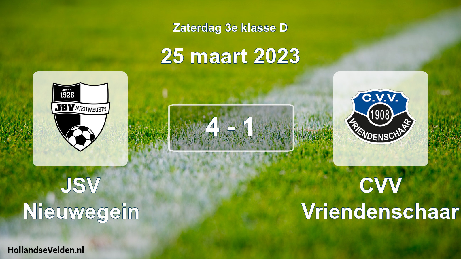 Total number of matches played: JSV Nieuwegein - CVV Vriendenschaar 4 - 1 (25 March 2023)